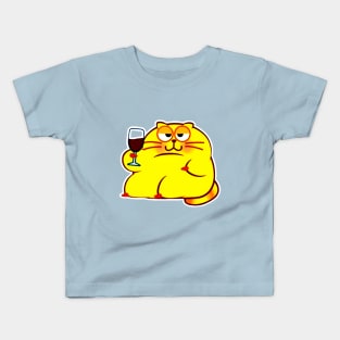 Funny Drunk Cat Kids T-Shirt